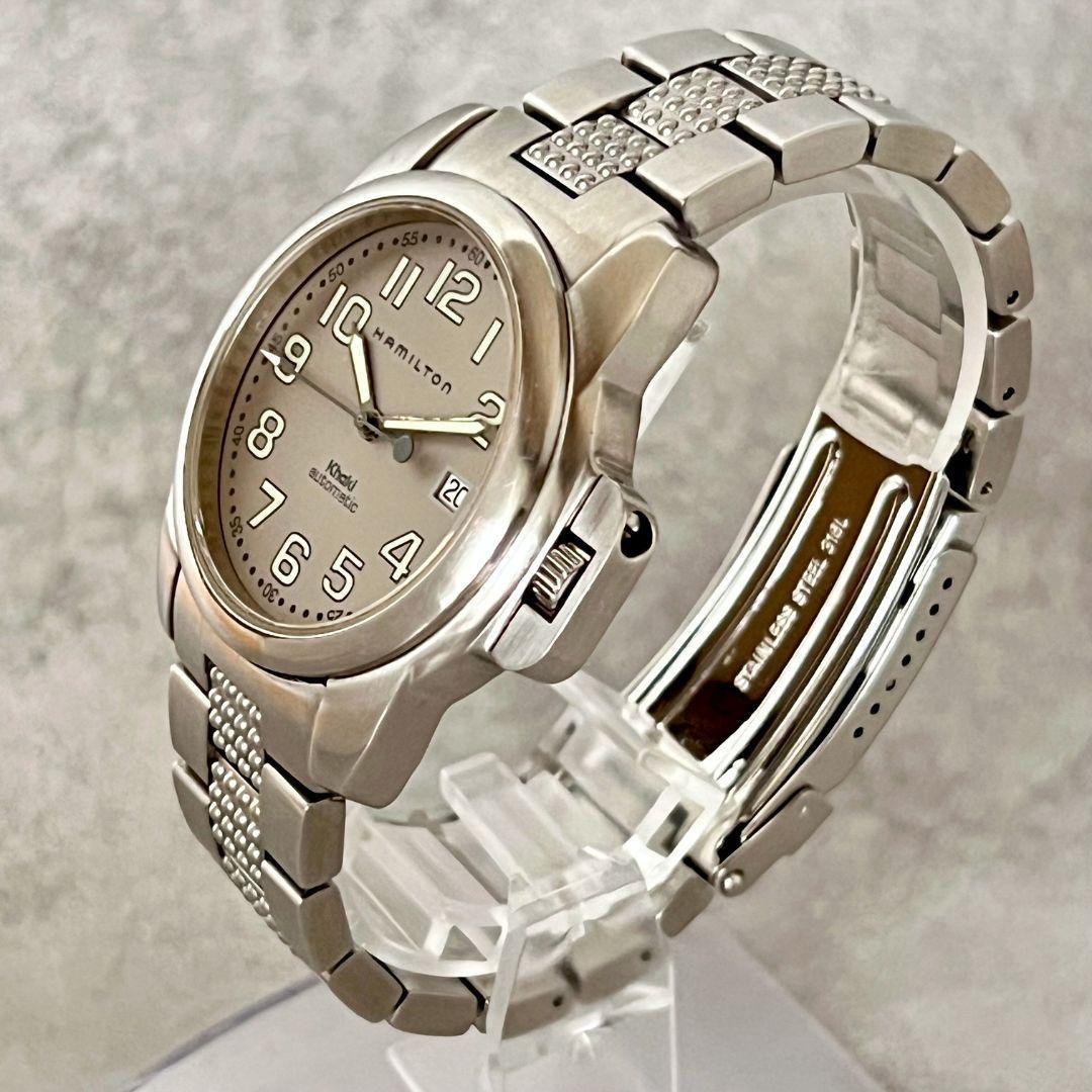 【とことこ】稼働良好 HAMILTON メンズ カーキ自動巻 裏スケデイト