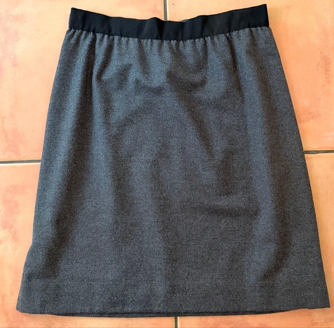 CHANEL シャネル　スカート　グレー　ブラック　カシミア