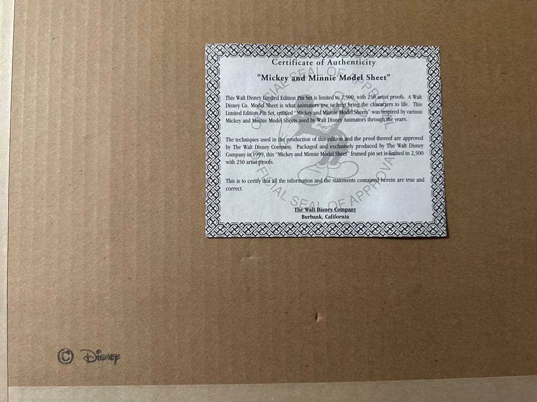 限定品ディズニー ☆ミッキー and ミニーモデルシート ピン付き