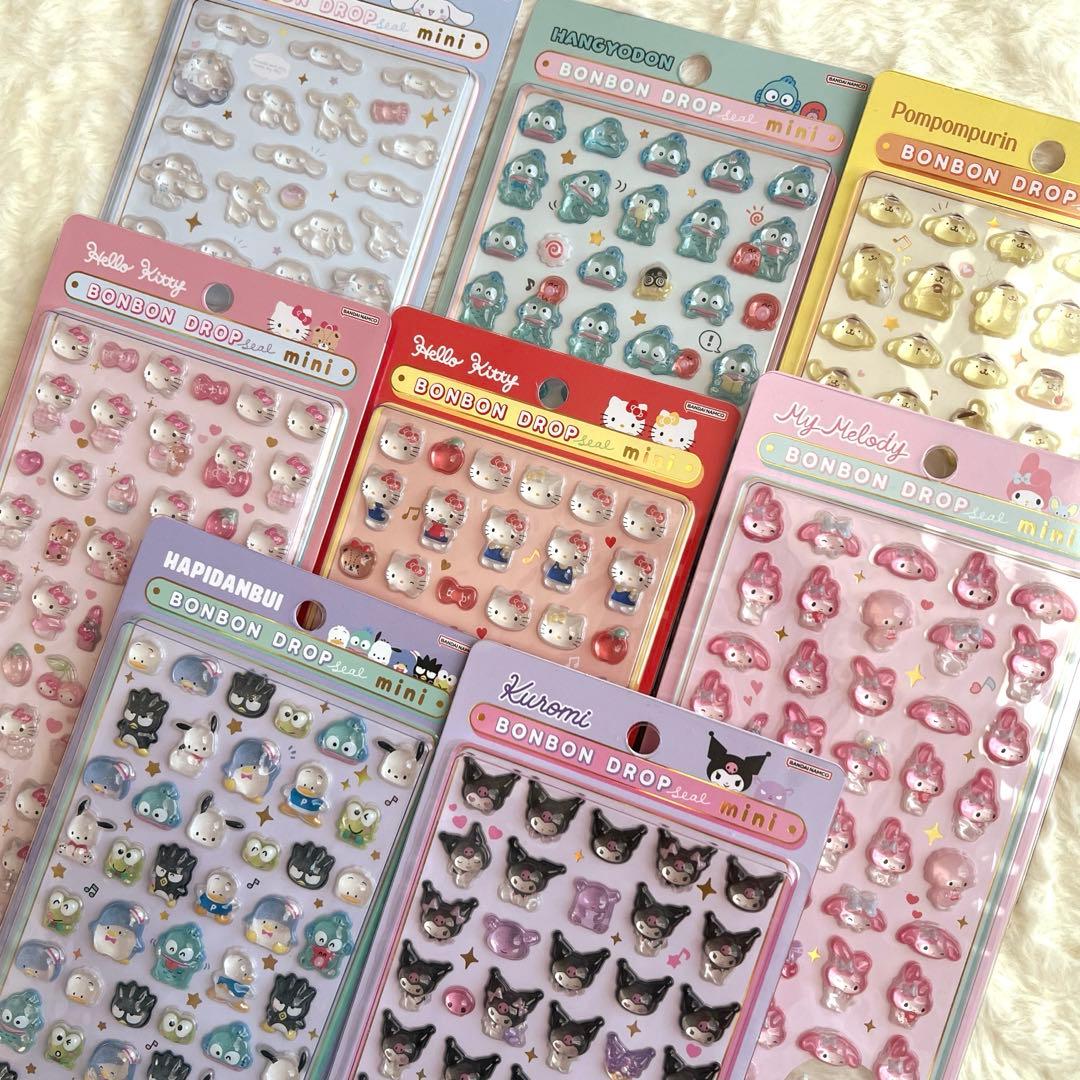 正規品 】 サンリオ ボンボンドロップシール mini 8種 コンプリート