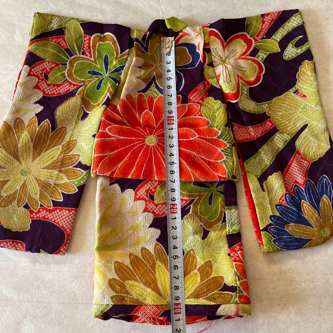 古布　紋縮緬　人形の着物　10号　120708