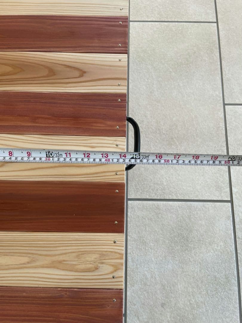 光と風が奏でる自然の中で過ごす時間を楽しむ為のハンドメイド木琴柄ローテーブル