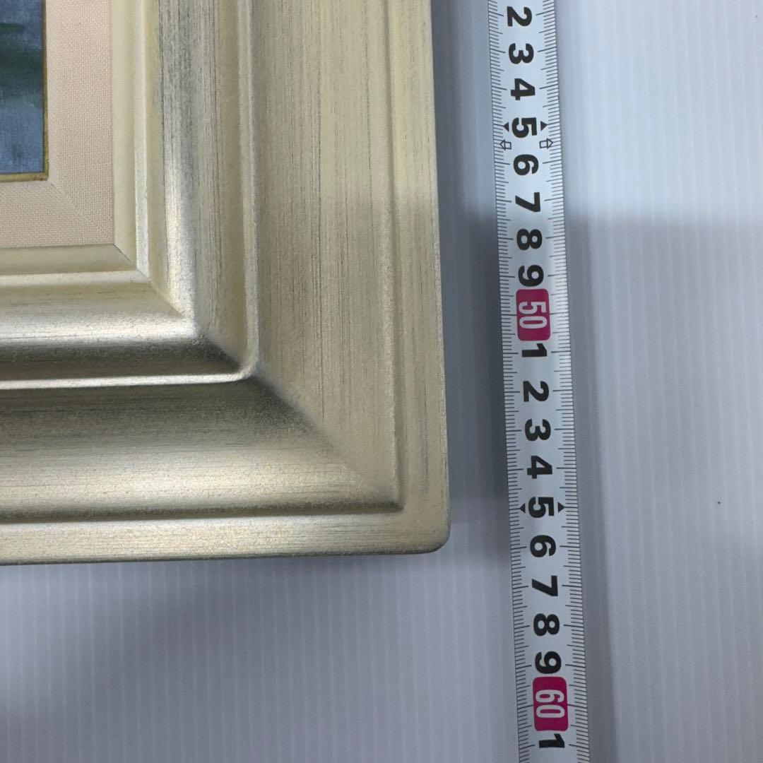 【美品】 油彩絵画 同志社 arte mondo 弦城 IV 額縁 銀 F8