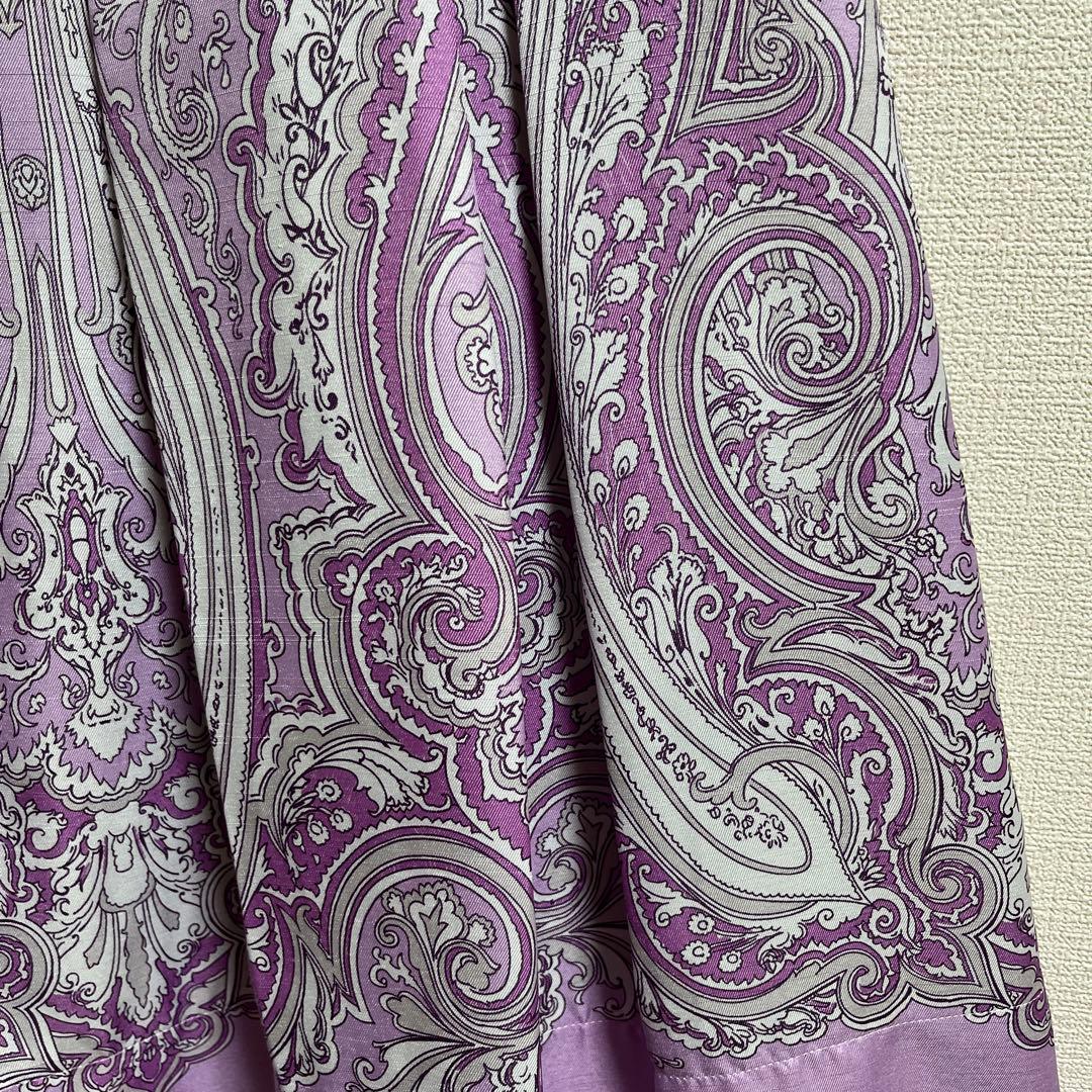 【美品　着用浅】　ペイズリーパネルプリント　フレアスカート 38