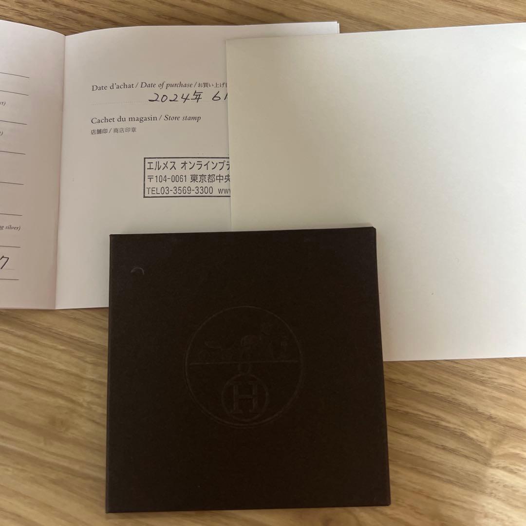 HERMES ループMM シルバー925 ピアス　フープピアス