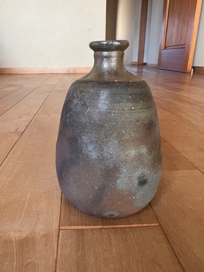 備前焼 徳田陶春 兼春 (陶印有)作 徳利 とっくり 共箱