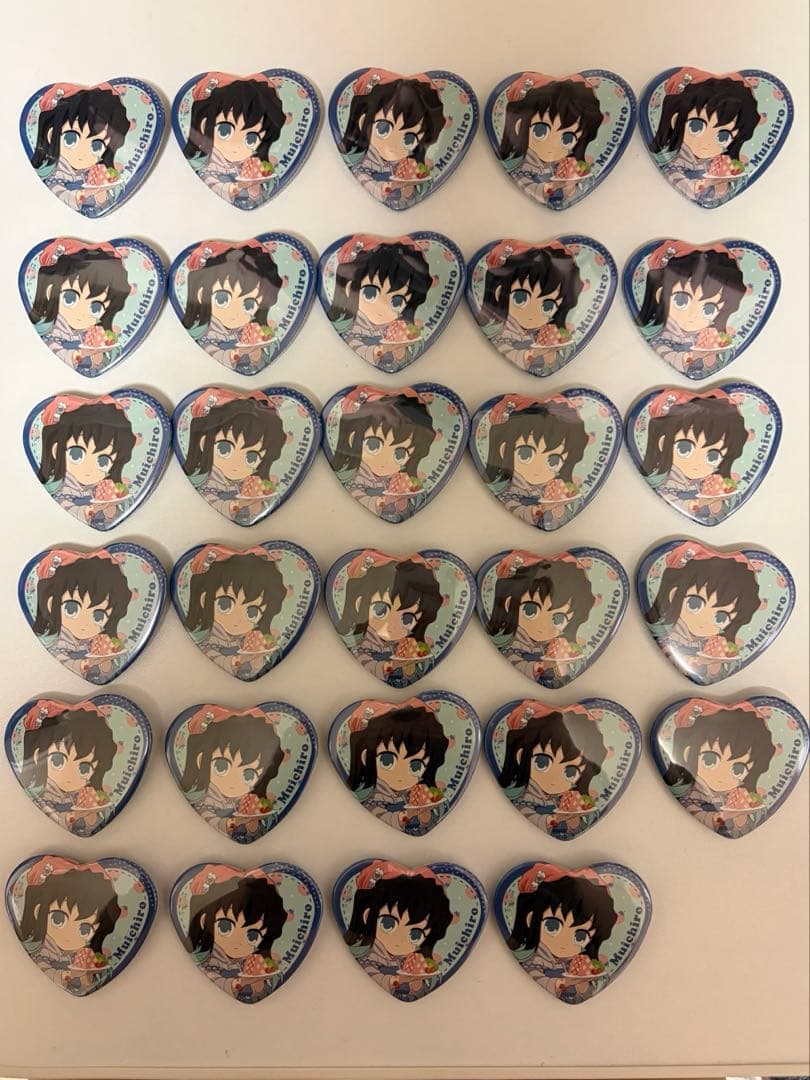 鬼滅の刃 時透無一郎 ストロベリーフェスティバル ハート缶バッジ 29個セット