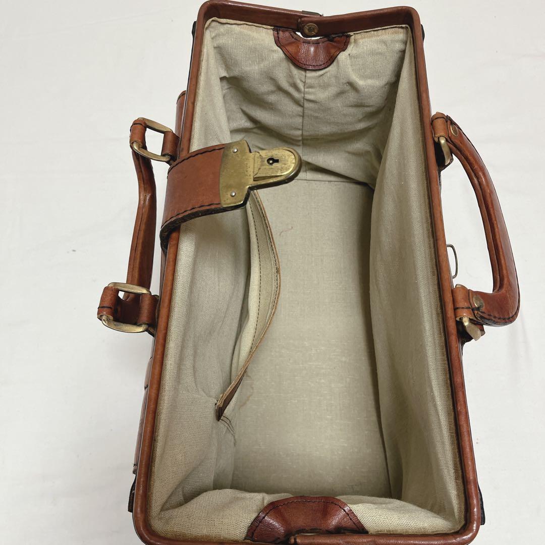 昭和レトロ本革レザードクターボストンバッグ　カバン鞄アンティーク　ダレスバッグ