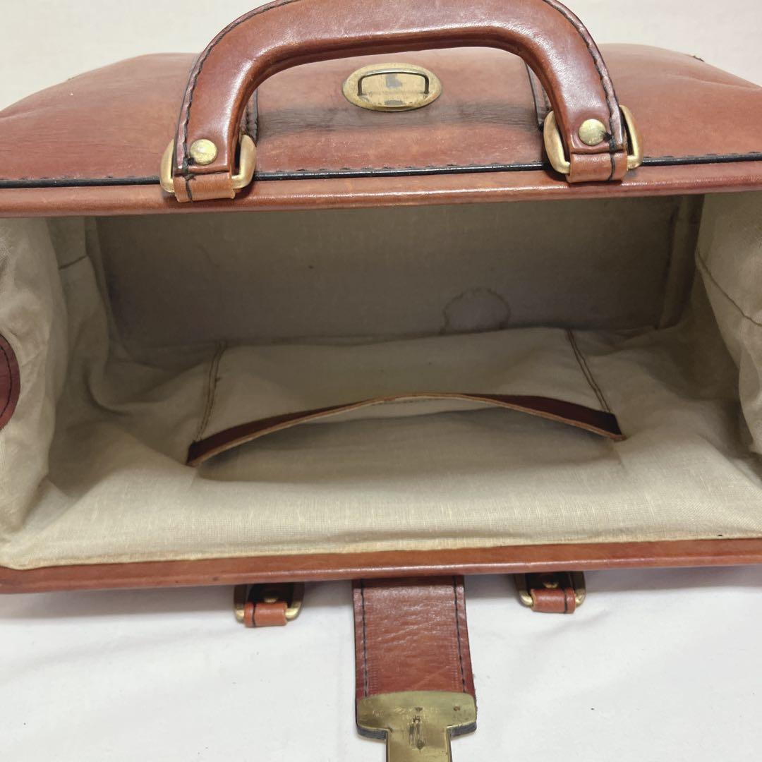 昭和レトロ本革レザードクターボストンバッグ　カバン鞄アンティーク　ダレスバッグ