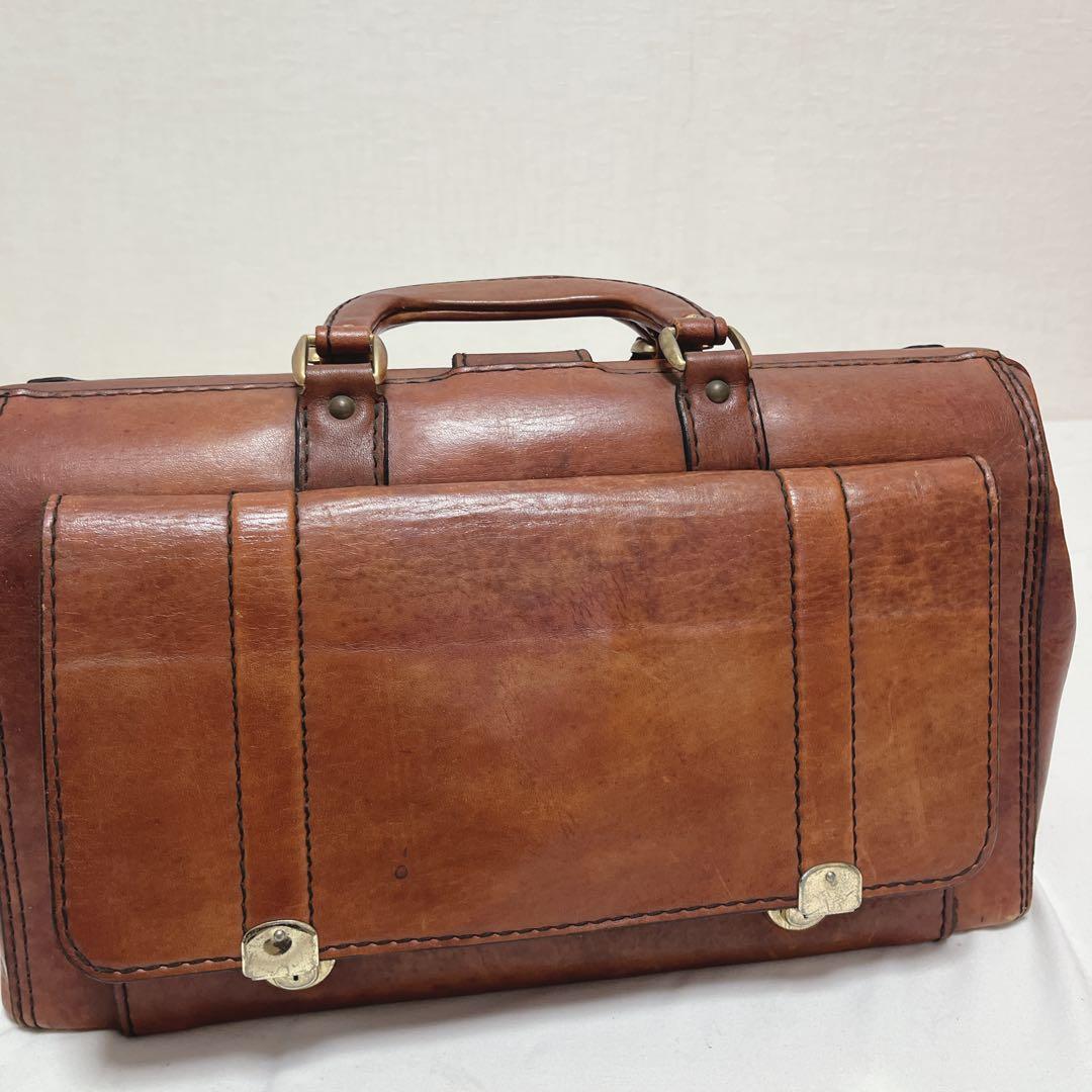 昭和レトロ本革レザードクターボストンバッグ　カバン鞄アンティーク　ダレスバッグ