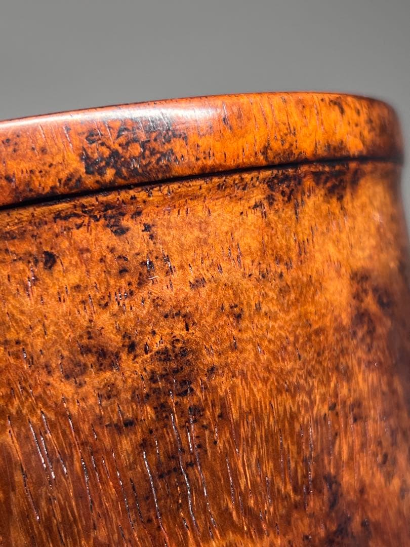 古美術　唐木　黄花梨　筆筒　筆立　螺鈿花紋　文房具　木製　置物　時代物　旧蔵