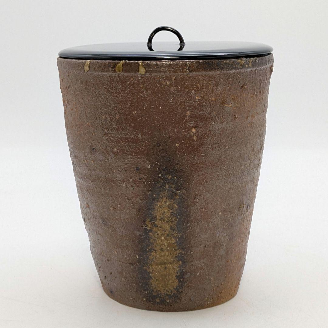 岡山県重要無形文化財 森陶岳 備前焼 水指 共箱共布栞 塗蓋 抹茶道具 茶器