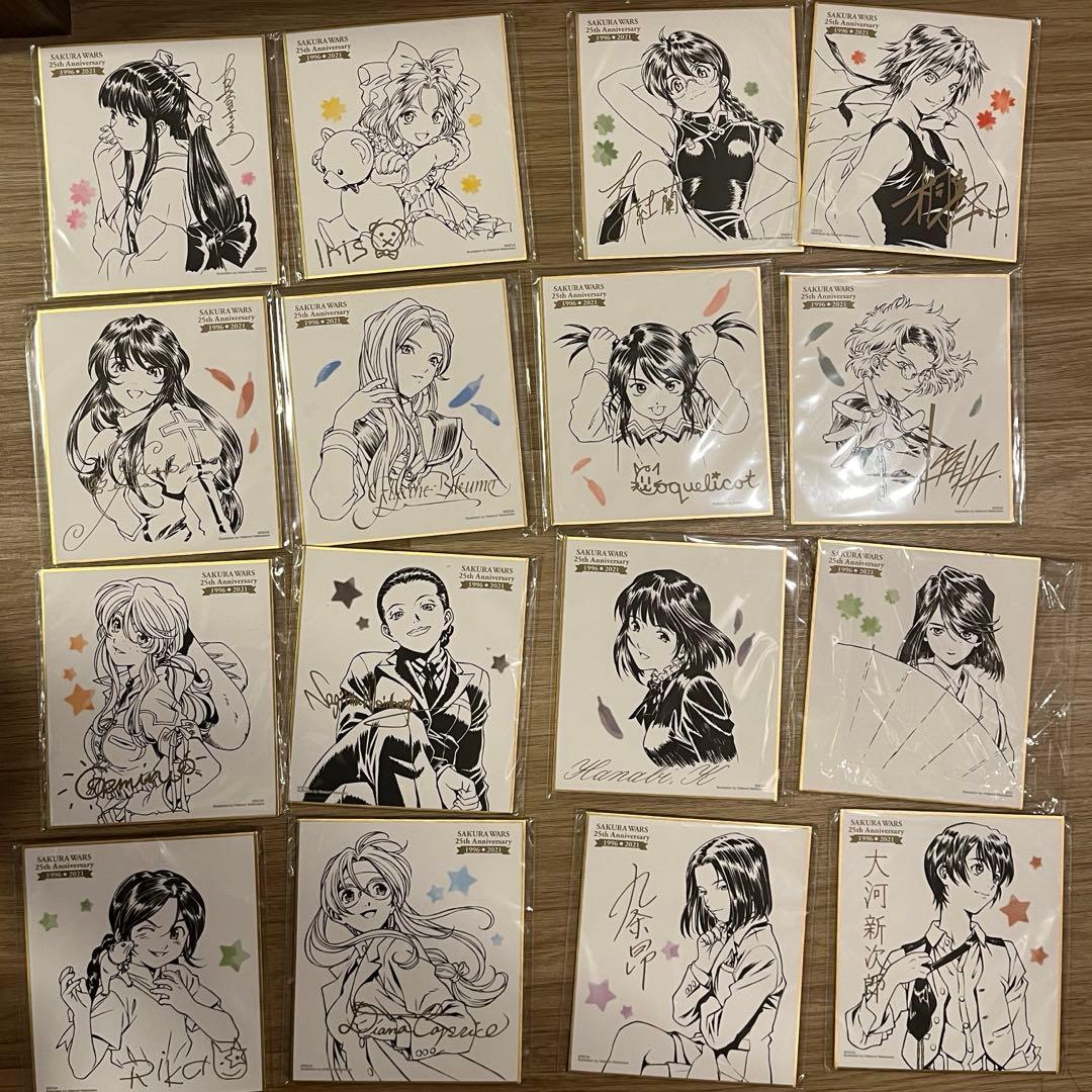 サクラ大戦　ミニ色紙コレクション25周年　16枚まとめ売り