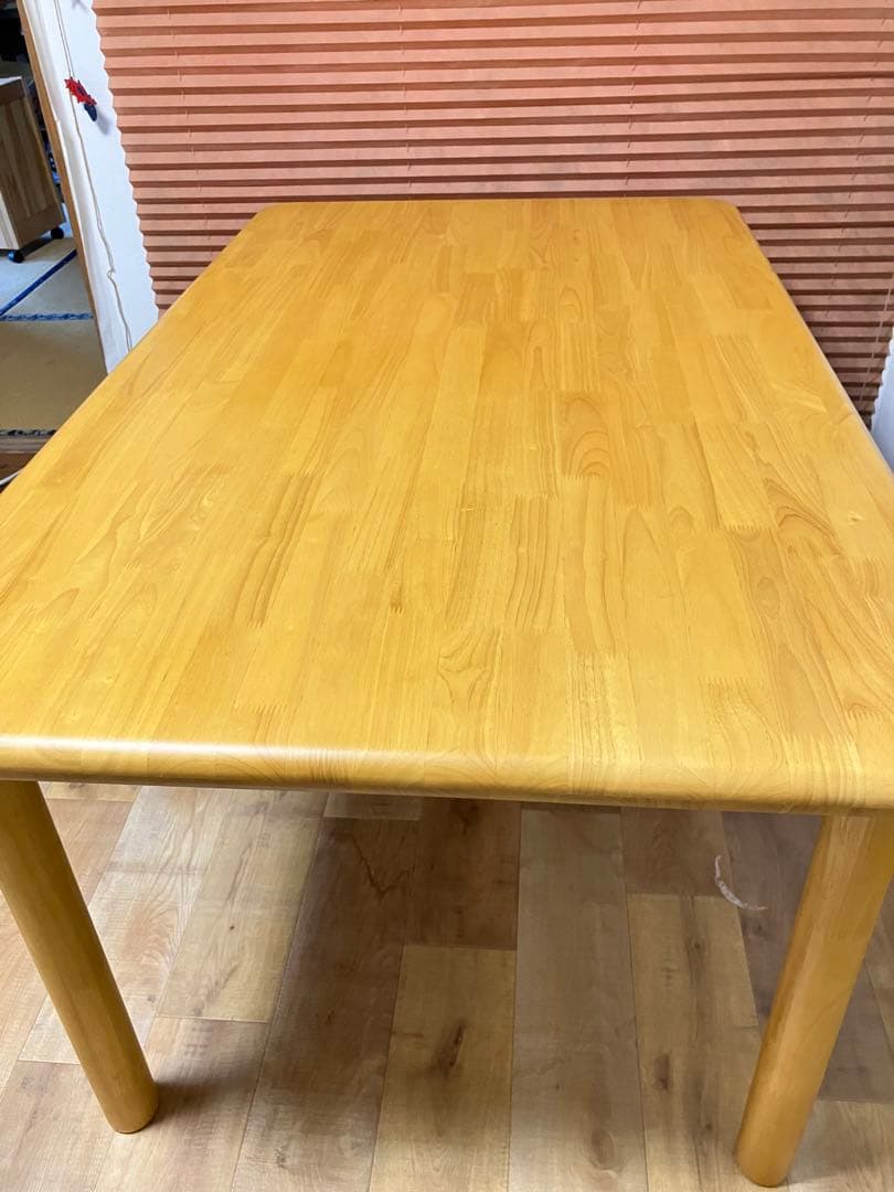 貞刈製作所　高齢者施設向け木製テーブル150cm長方形　4人掛け　テーブル　介護