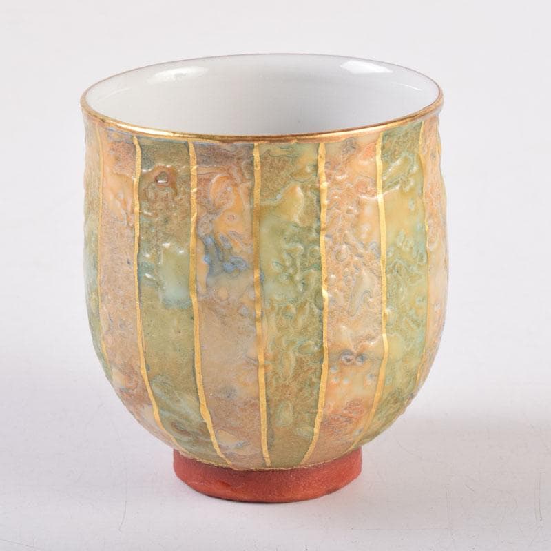 九谷焼　錦山窯　吉田幸央作　ぐい呑　酒杯　共箱　V　8392