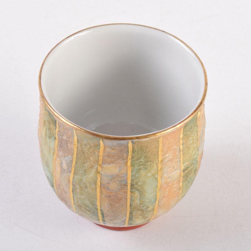 九谷焼　錦山窯　吉田幸央作　ぐい呑　酒杯　共箱　V　8392