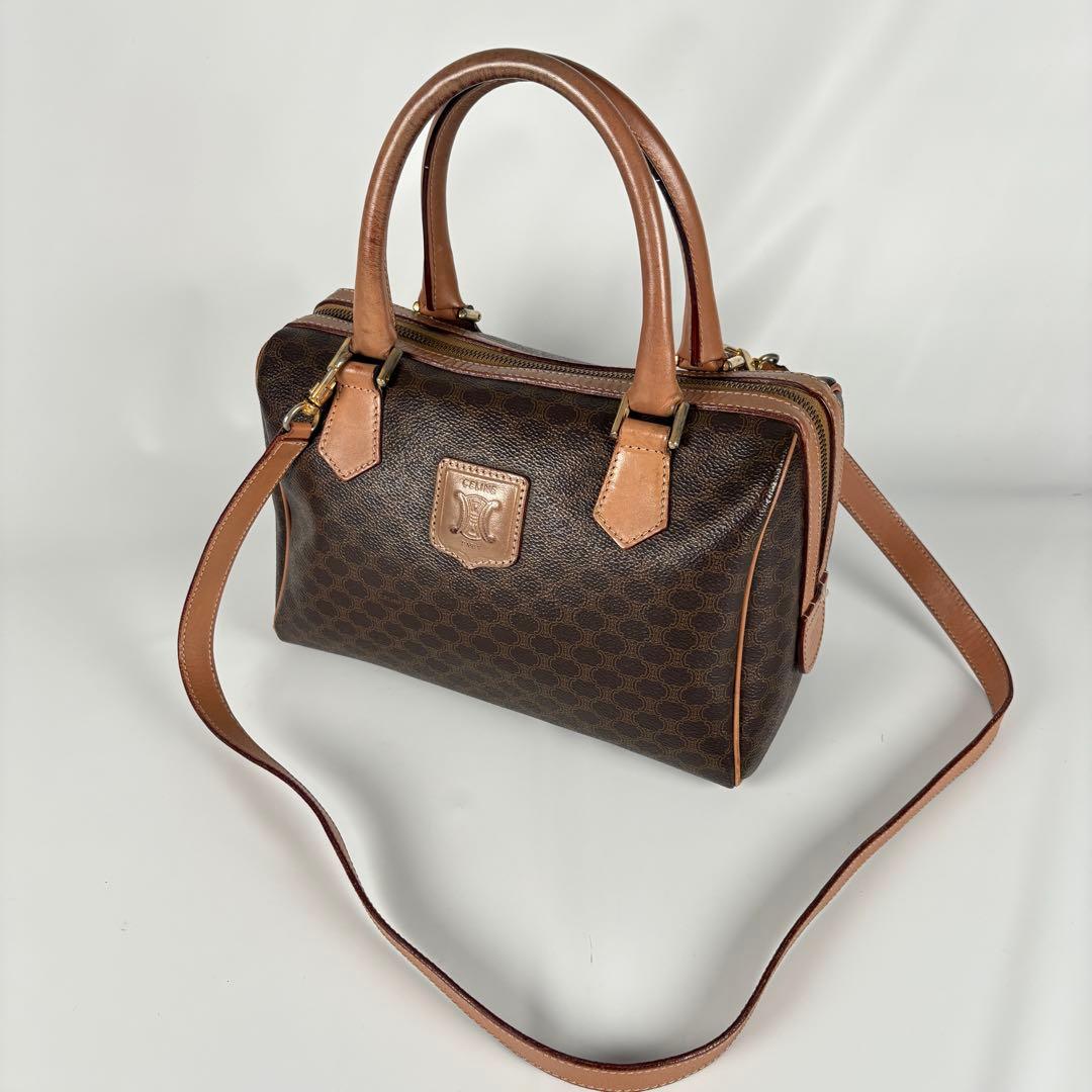 CELINE　ミニボストン　ハンドバッグ　マカダム ショルダー　2WAY　M13