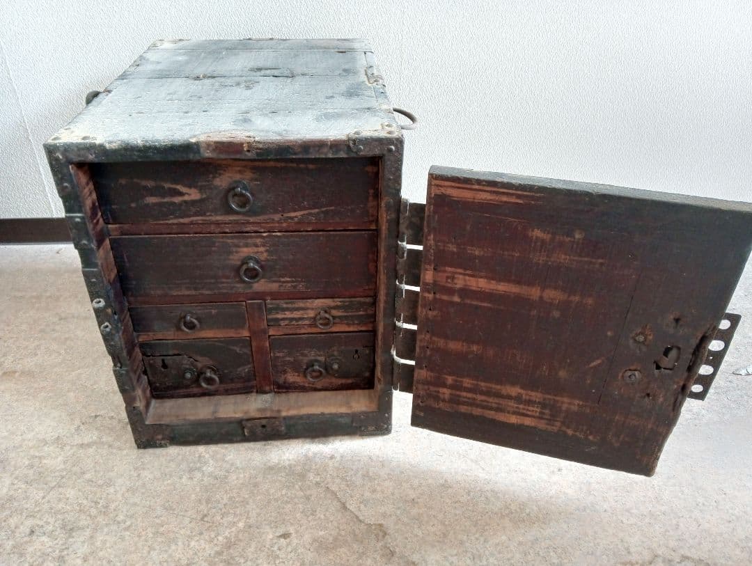 船箪笥 小タンス 和箪笥 小引出 古民家 インテリア 木製 家具 金庫 小物入