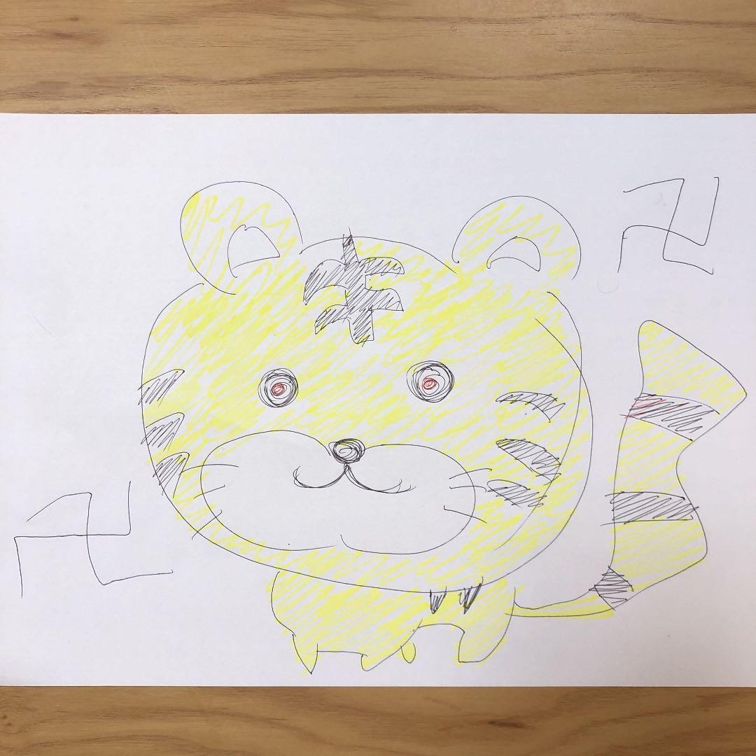 うろ覚えで描いたトラの絵