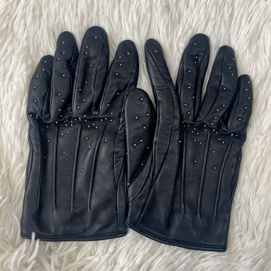 ラッドミュージシャン レザー手袋 スタッズ ブラック