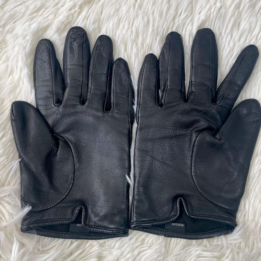 ラッドミュージシャン レザー手袋 スタッズ ブラック