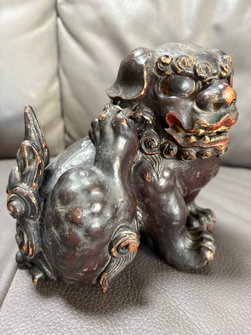 獅子　置物　オス