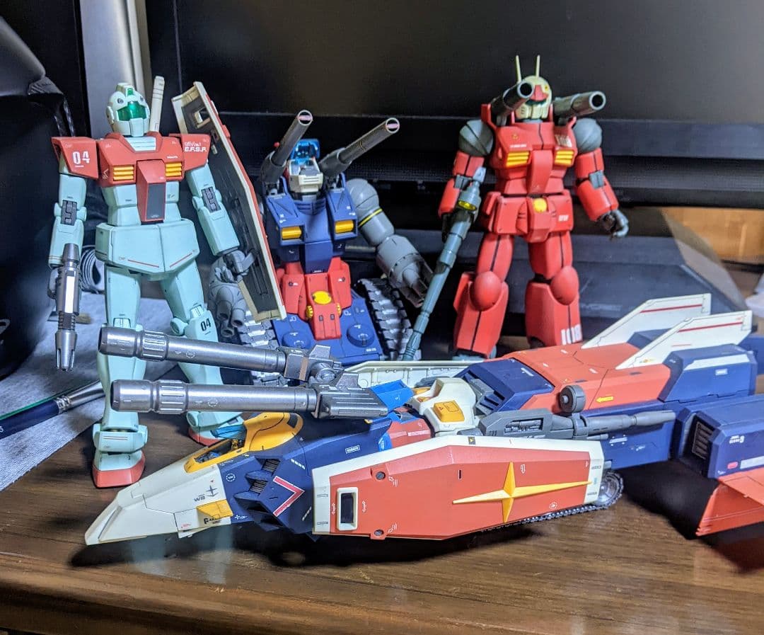 MGガンダムv作戦3体＋Gファイター＋ジムとコアーファイター