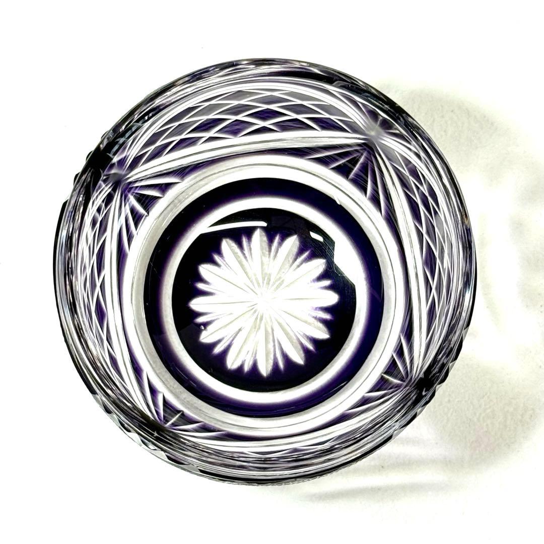 薩摩切子 辻俊幸 小付鉢 レモンカット 紫 ツジガラス工芸　②