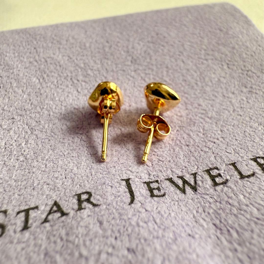 【美品】STAR JEWELRY スタージュエリー K18YG ハート ピアス