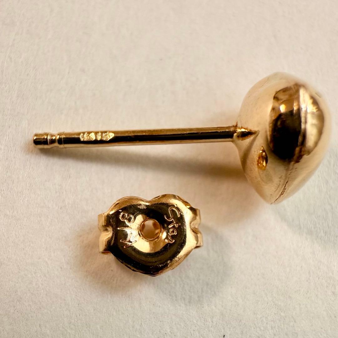 【美品】STAR JEWELRY スタージュエリー K18YG ハート ピアス
