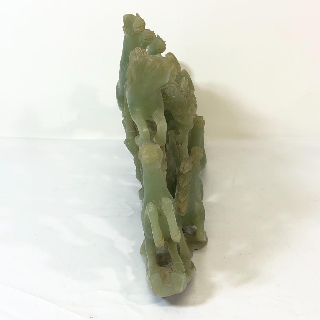 翡翠 馬 置物 12頭 中国美術 彫刻 ジャンク品