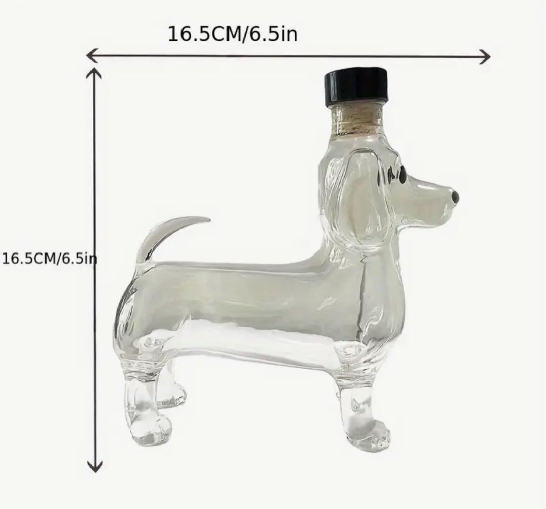 ⭕️ミニチュアダックス　ガラスボトル