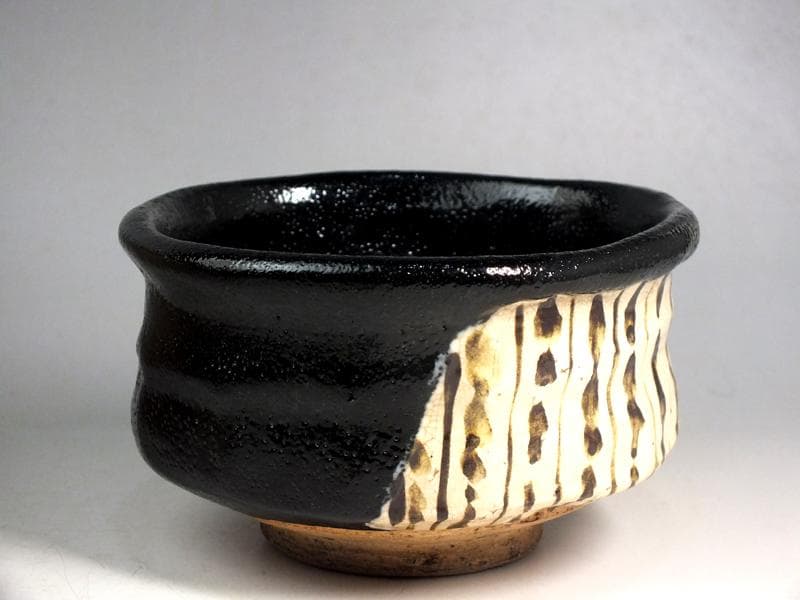 ☆ 野崎幻庵 作 自作黒茶碗 「新宿」 共箱 B4