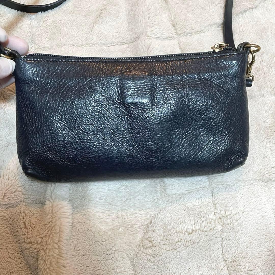 極美品✨イルビゾンテ 現行タグ ショルダーバッグ サコッシュ レザー ブラック
