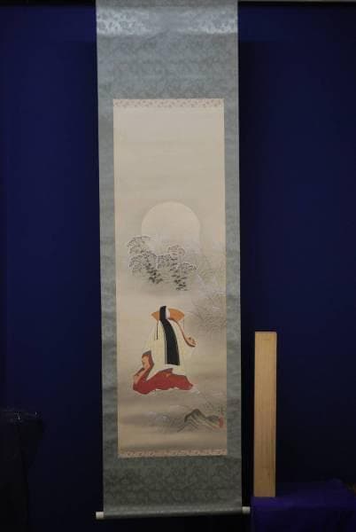 真作/庄司淳/秋草美人画/布袋屋掛軸HD-159