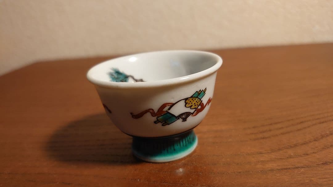 八十吉　初代八十吉　徳田八十吉　九谷焼　古九谷　盃　杯　アンティーク九谷　１客