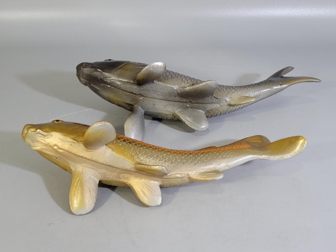 DT593 双魚 金銀 置物 銅製