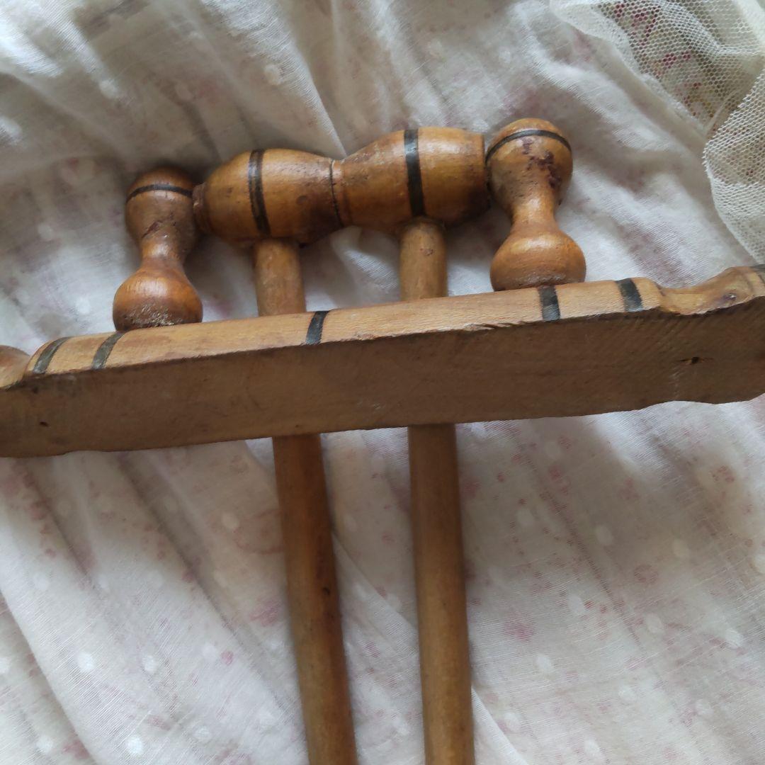 フランス　アンティーク　キッチン　リネンハンガー　バンブーハンガー