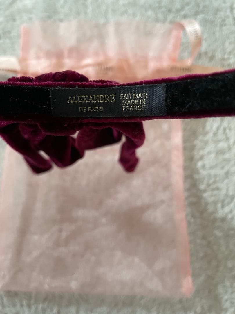 ALEXANDRE DE PARIS バーガンディ ヘアバンド