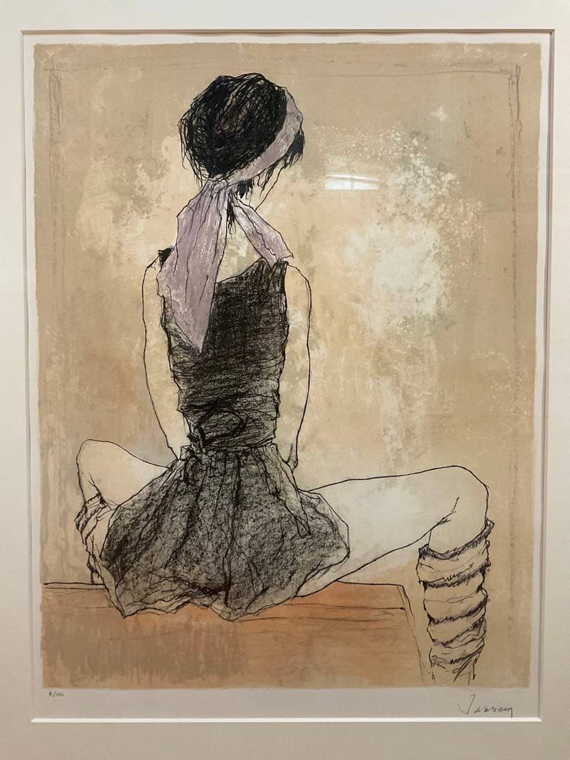 rinrinさま専用ジャンセン『紫色のターバンを巻いたバレリーナ」　リトグラフ