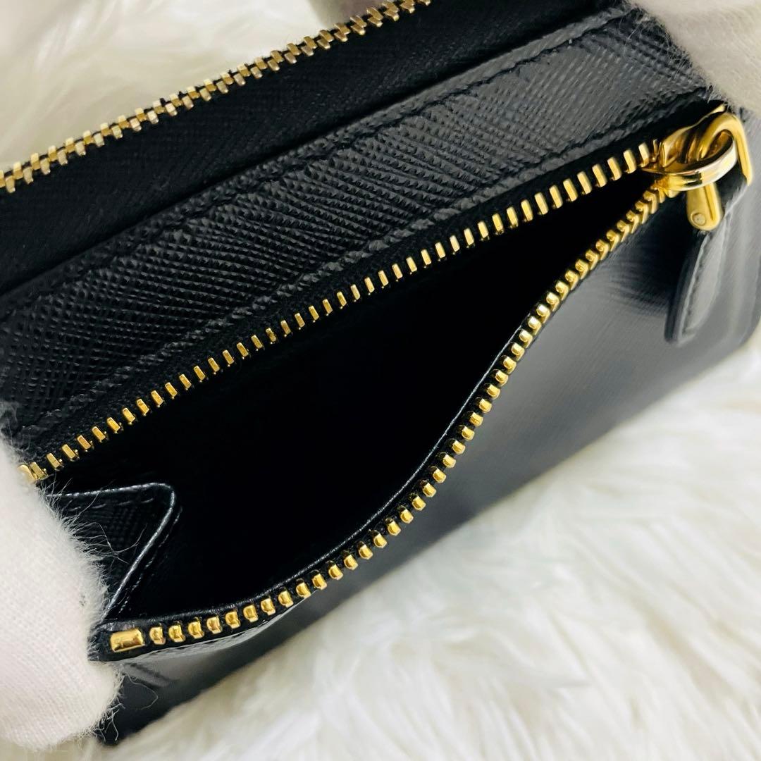 極美✨PRADA キーリング付 キーケース ケース サフィアーノ ブラック