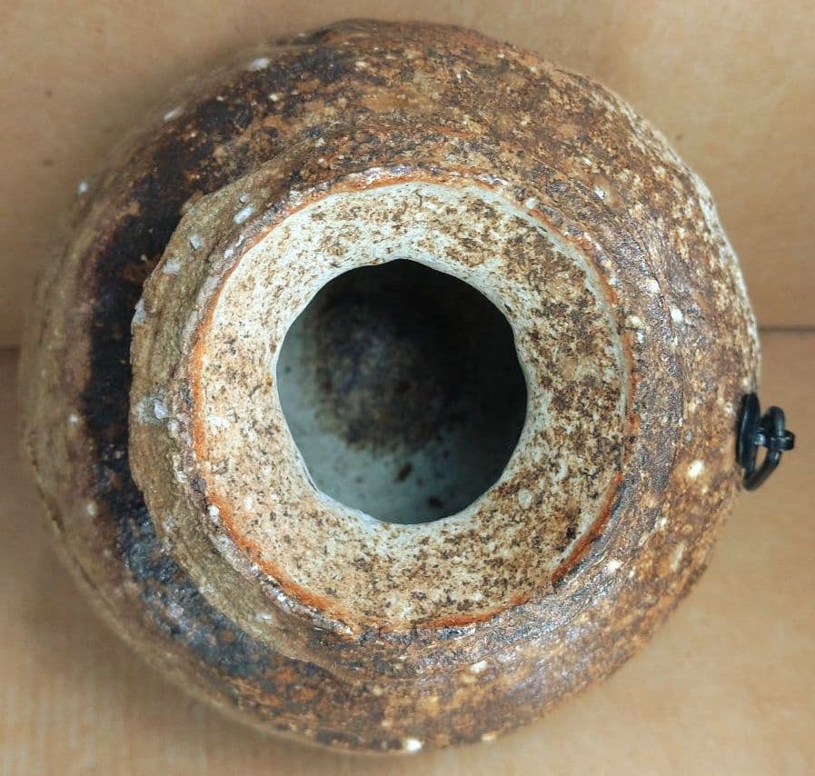 杉本貞光 信楽掛花入(信楽蹲壷）裏千家十五代 鵬雲斎 書付 共箱 寺垣外窯 美品