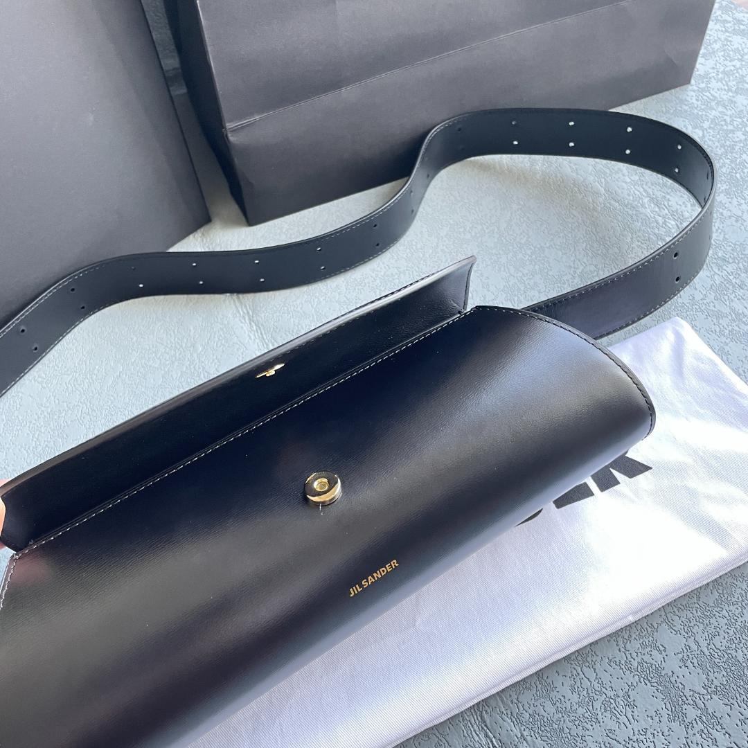 美品JIL SANDERブラックレザーショルダーバッグ