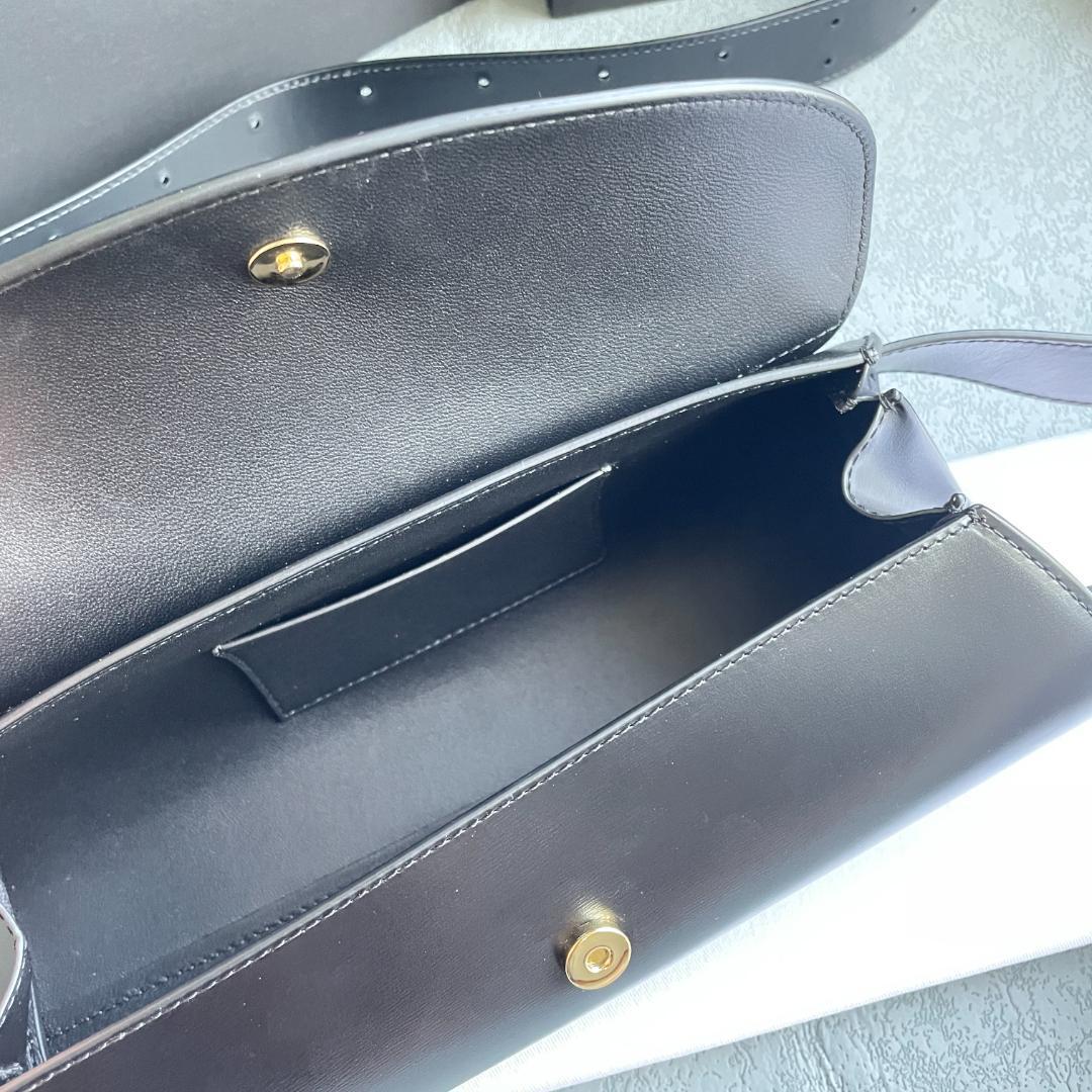 美品JIL SANDERブラックレザーショルダーバッグ