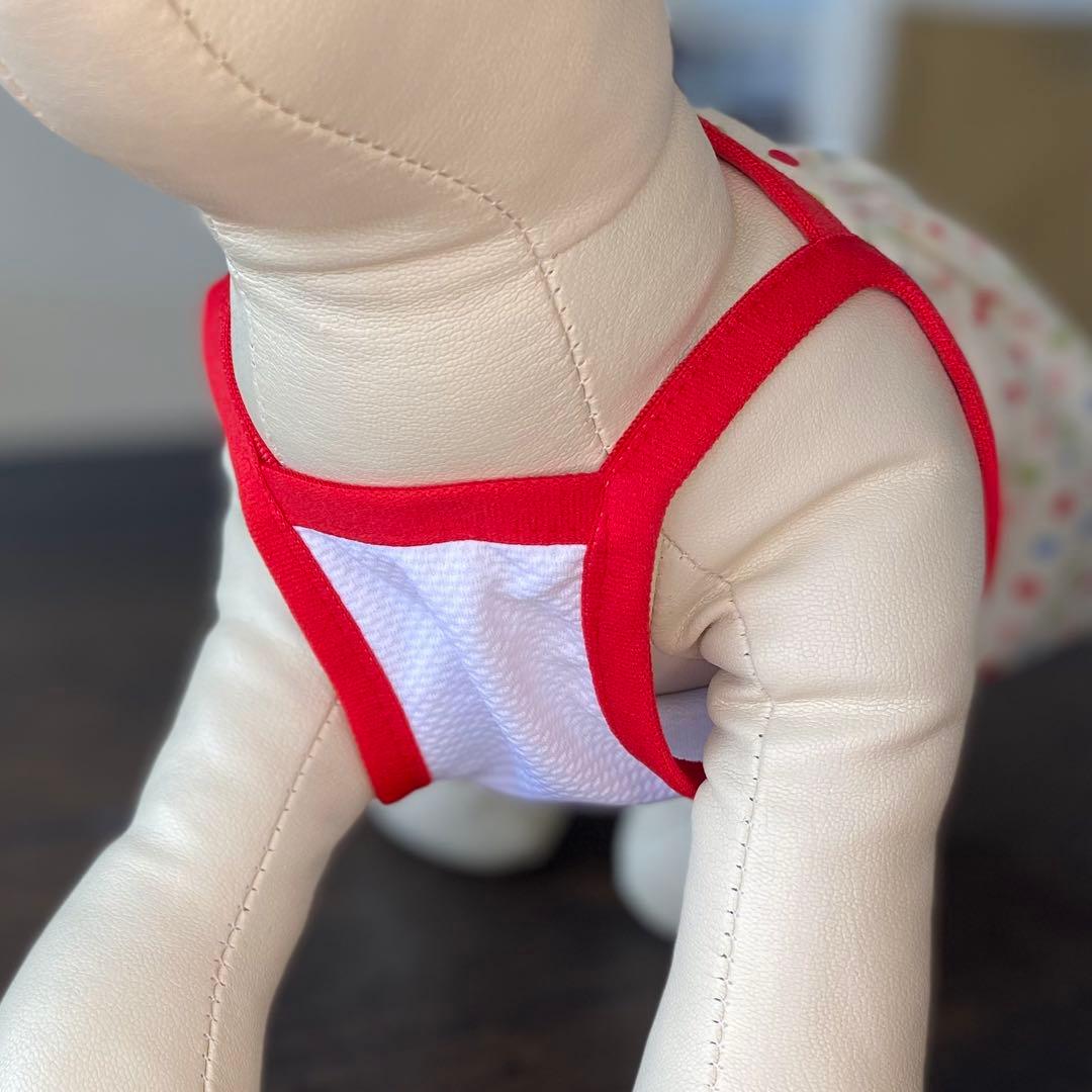 犬服　ハンドメイド　濡らしてひんやり♪カラフルドットのワンピース&タンクトップ