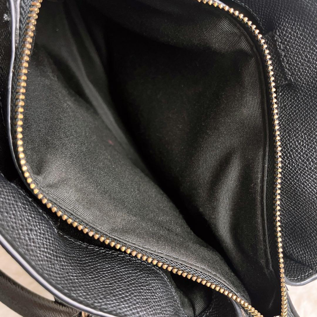 極美品☆COACHコーチ 2wayチェーンショルダーバッグ ブラック レザー