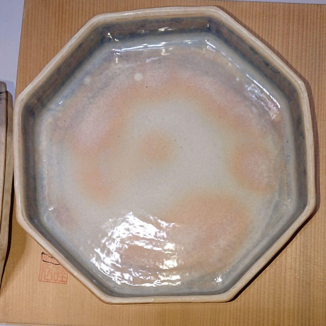 京焼・渓峰窯・渡辺渓峰・梅八角陶箱・菓子器・蓋物・共箱・未使用品☆