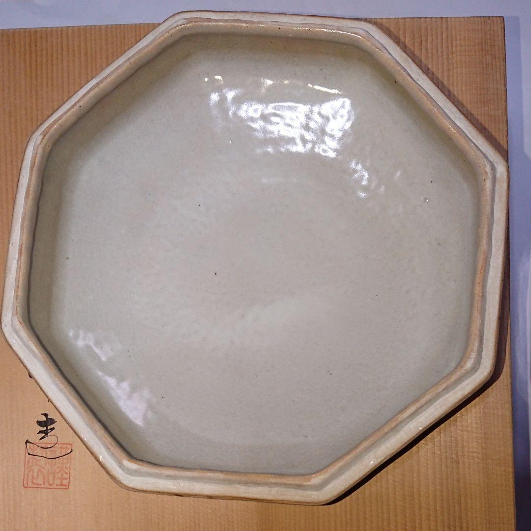 京焼・渓峰窯・渡辺渓峰・梅八角陶箱・菓子器・蓋物・共箱・未使用品☆