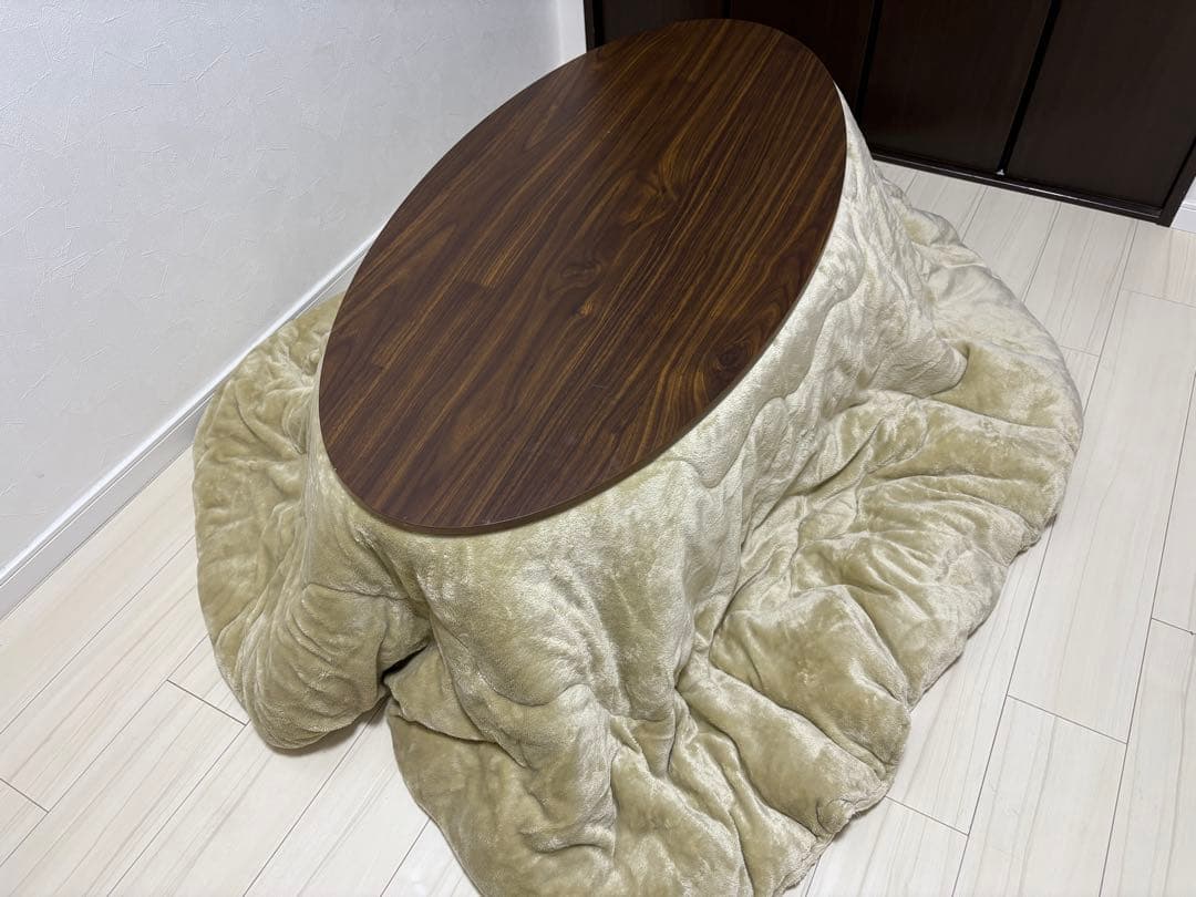 楕円形こたつ オールナット 120×60 ※布団は別売りです
