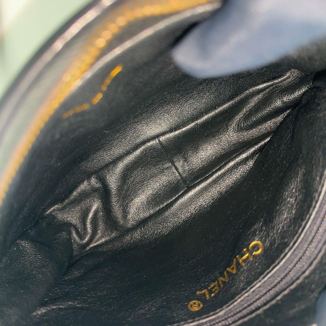 【美品】シャネル　ラムスキン　マトラッセ　ココマーク　ブラック　ショルダーバッグ